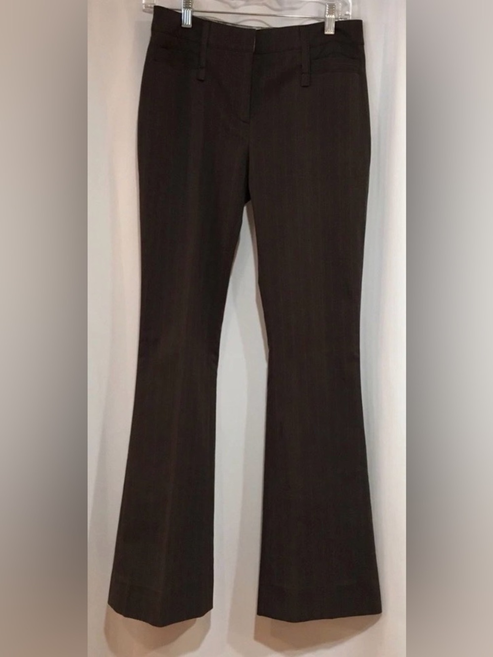 Dolce & Gabbana Brown Cotton Blend Bootcut Pinstriped Pants